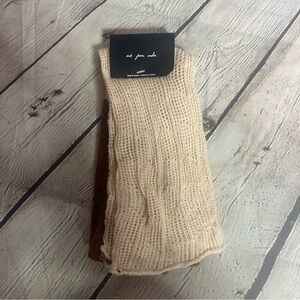 Beige and Brown Knit Socks